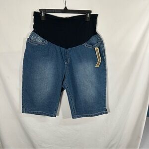 Hybrid & Company Denim Maternity Shorts Size 2X New With Tags Bermuda Length